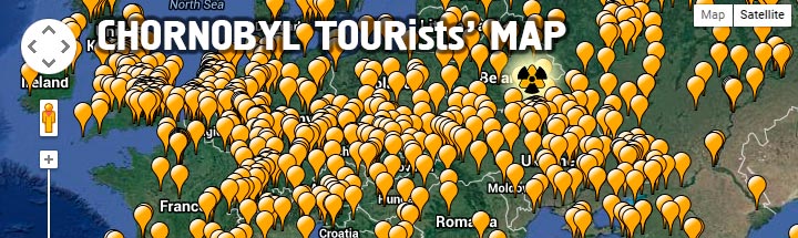 The map of the visitors of the Chernobyl and Pripyat